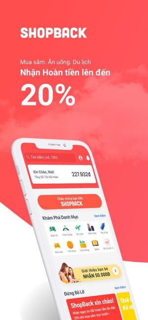 ShopBack hoàn tiền tới 20% cho các giao dịch mua hàng trực tuyến