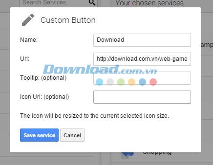 Thêm shortcut cho website