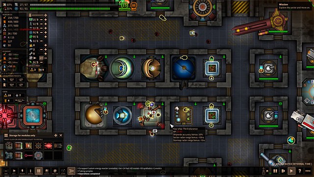 Quản lý toàn bộ con tàu, từ phi hành đoàn, pet cho đến vũ khí, mô-đun...