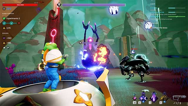 Điều khiển một con robot cầm kiếm và một con ếch bắn súng