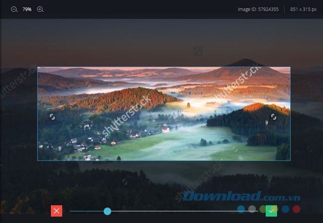 Phóng to thu nhỏ để chọn vùng phù hợp