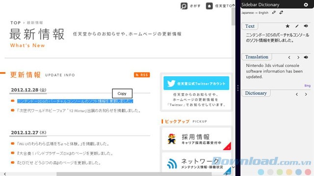Từ điển đa ngôn ngữ Sidebar Dictionary