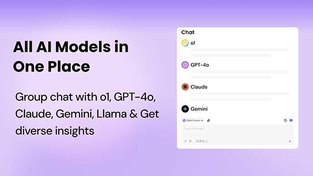 Sider AI hỗ trợ các mô hình AI phổ biến như ChatGPT, DeepSeek, Gemini, Claude,...