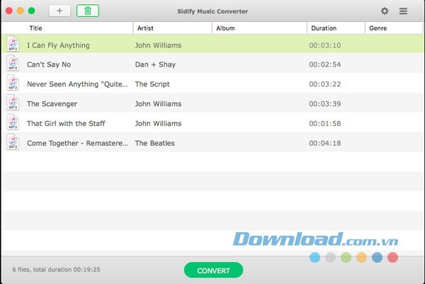 Chuyển đổi hàng loạt bài hát cùng Sidify Music Converter cho Mac