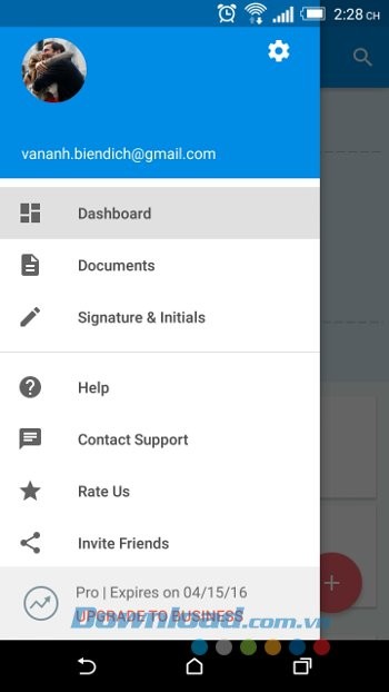 Giao diện ứng dụng SignEasy