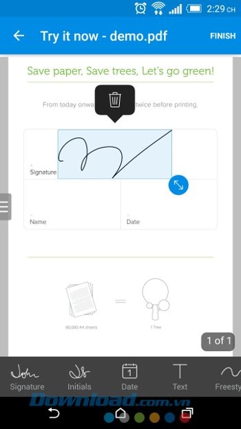 Thêm chữ ký vào văn bản với SignEasy