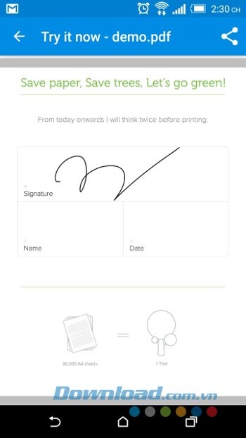 Xem trước văn bản đã ký trên SignEasy