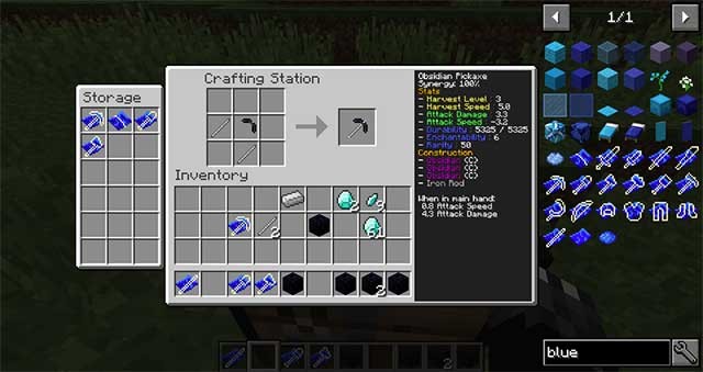 Các công cụ trong bản Mod này được phân loại thành các phần riêng biệt