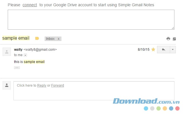 Kết nối tài khoản Google Drive để bắt đầu sử dụng Simple Gmail Notes cho Google Chrome và Firefox