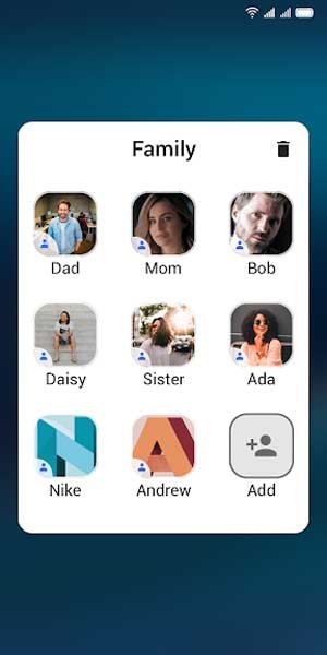 Hỗ trợ thêm danh bạ vào màn hình nền