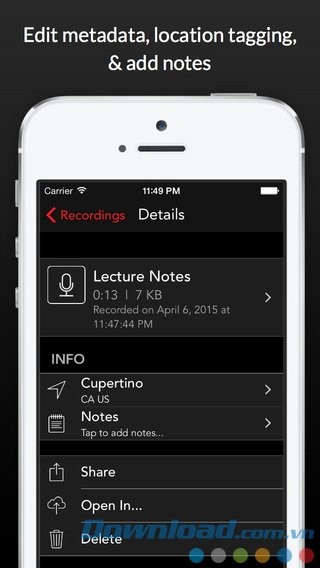 Chỉnh sửa file ghi âm