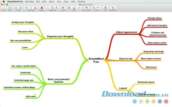 SimpleMind Free cho Mac phần mềm lập sơ đồ tư duy miễn phí