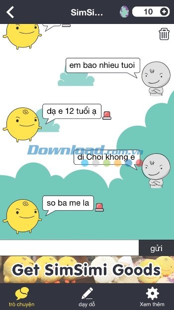 Trò chuyện với robot SimSimi