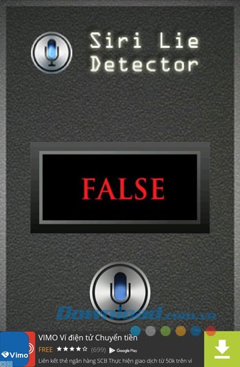 Ứng dụng đưa ra các kết quả đúng hay sai