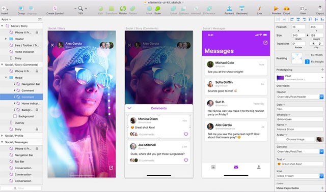 Giao diện Sketch App