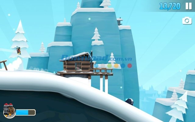 Trượt tuyết với tên lửa trong Ski Safari 2 cho Android