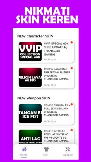 Skin Tools có rất nhiều mod skin dành cho game thủ Free Fire