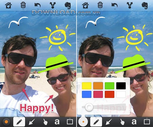Chú thích, chỉnh sửa và lưu hình ảnh & ký tự ngộ nghĩnh vui nhộn