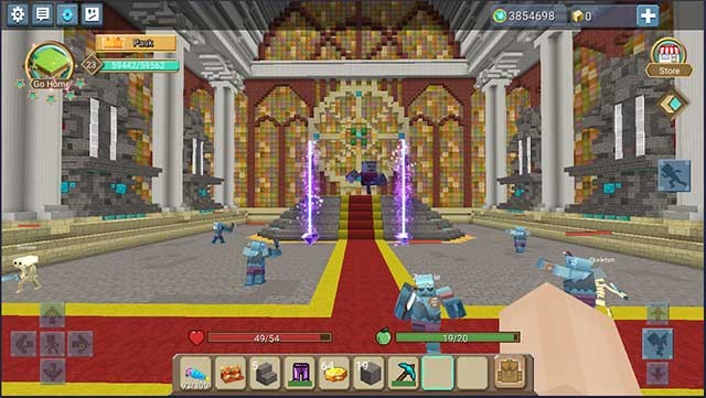 Các điều khiển trong game sandbox Sky Block tương tự như Minecraft