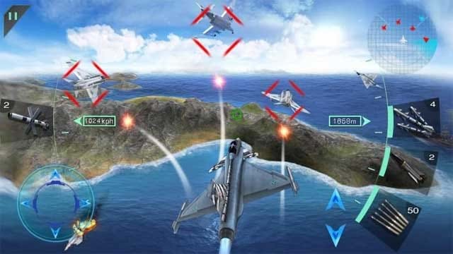 Sky Fighters 3D có đồ họa 3D đẹp mắt và sống động