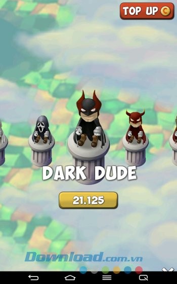 Hệ thống nhân vật trong game Sky Hop Saga