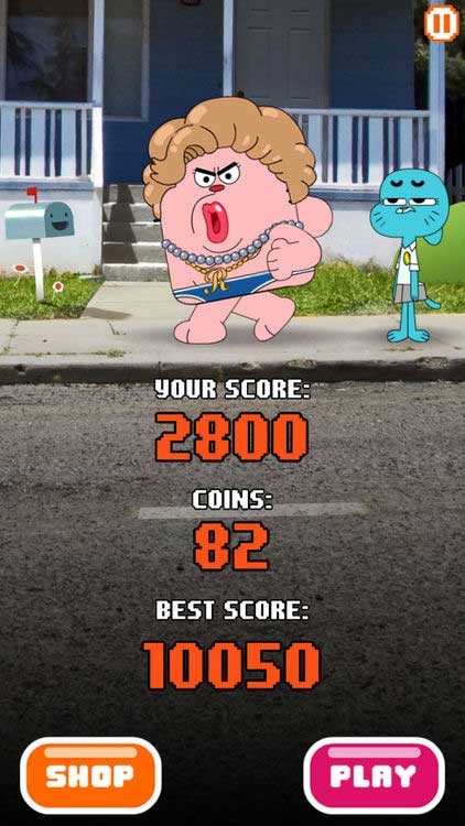 Mục tiêu của bạn trong Sky Streaker - Gumball là đạt được số điểm cao kỷ lục