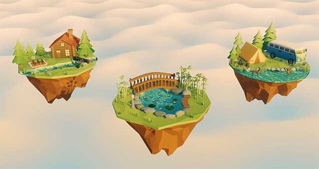 Tạo ra những công trình thơ mộng và tuyệt đẹp trong Skyeisle Cube game