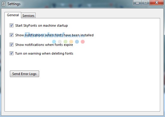 Các tùy chọn thiết lập