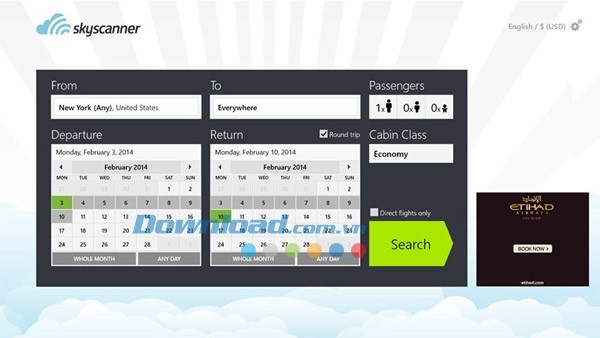 SkyScanner sẽ giúp bạn tìm kiếm chuyến bay nhanh chóng