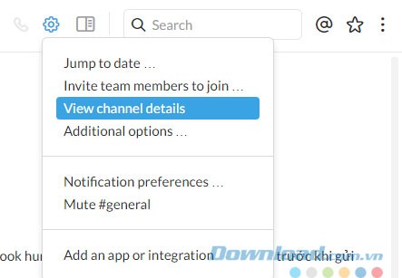 Các lựa chọn thiết lập cho kênh