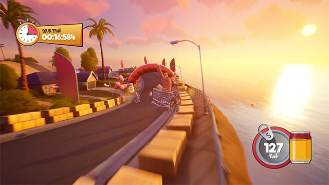 Lối chơi của Slackers - Carts of Glory pha trộn giữa đua xe, hành động và bầu không khí vui vẻ