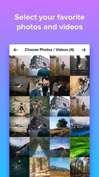 Chọn ảnh và video yêu thích từ thư viện máy