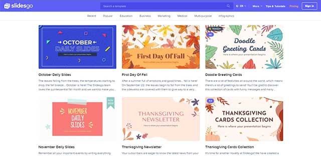 Slidesgo là một trang web tuyệt vời, nơi bạn có thể tải xuống các mẫu template miễn phí