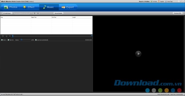 Slideshow Movie Creator rất dễ sử dụng