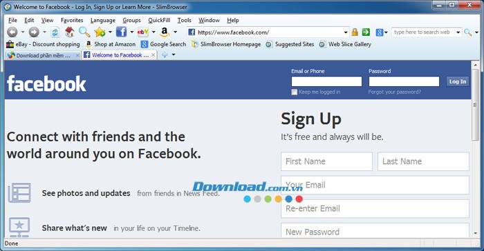SlimBrowser phiên bản mới nhất