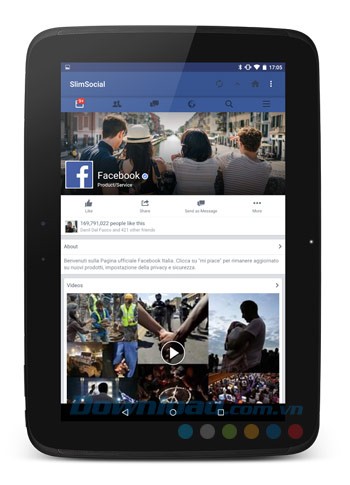 Giao diện trên tablet