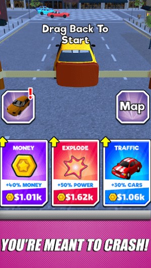 Slingshot Crash là game phá hủy ô tô bằng cách bắn súng cao thu vui nhộn