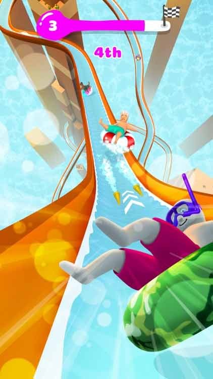 Cạnh tranh với 9 người chơi khác trong cuộc đua trượt nước sôi động