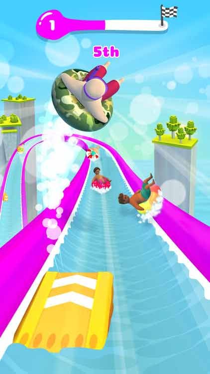 Tận dụng các gờ tăng tốc để vươn lên dẫn đầu trong Slippery Slides