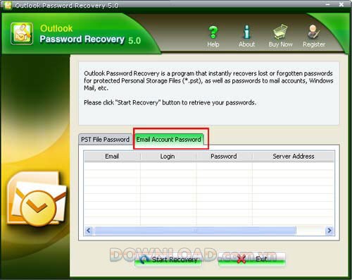 Outlook Password Recovery
