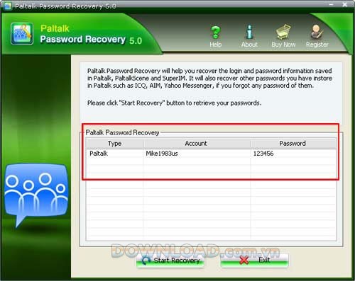 Paltalk Password Recovery