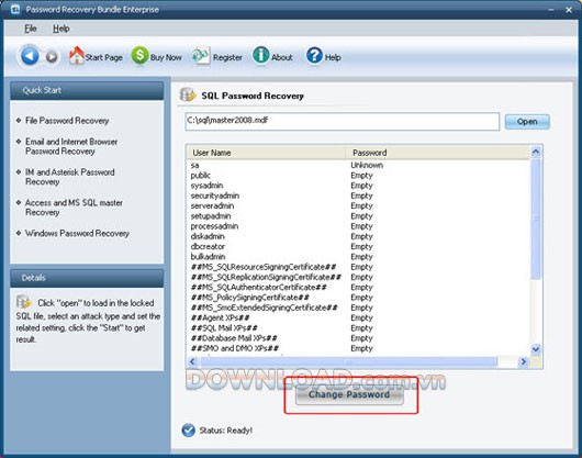 SQL Password Recovery