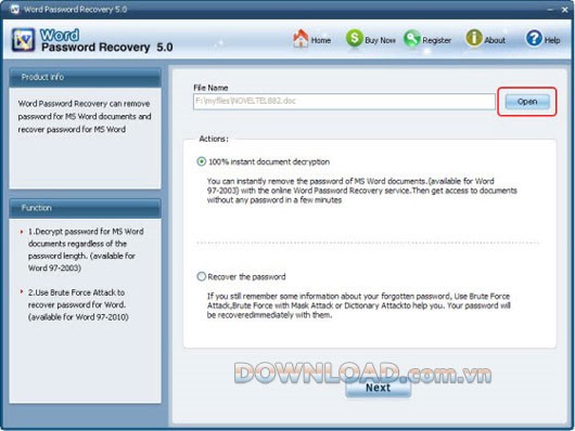 Word Password Recovery