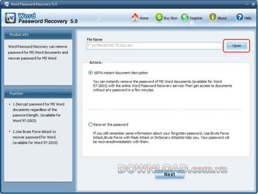 Word Password Recovery