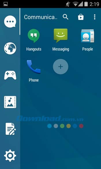 Menu ứng dụng trong Smart Launcher 3