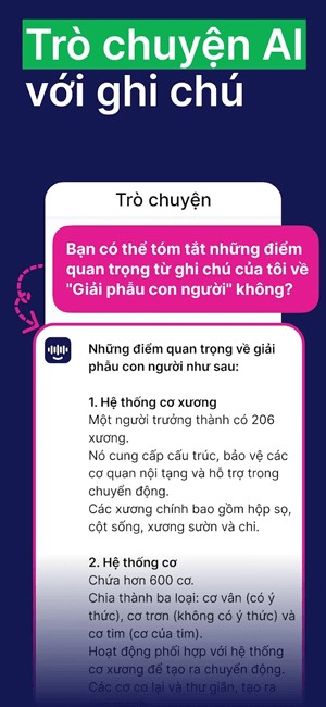 Trò chuyện AI với ghi chú