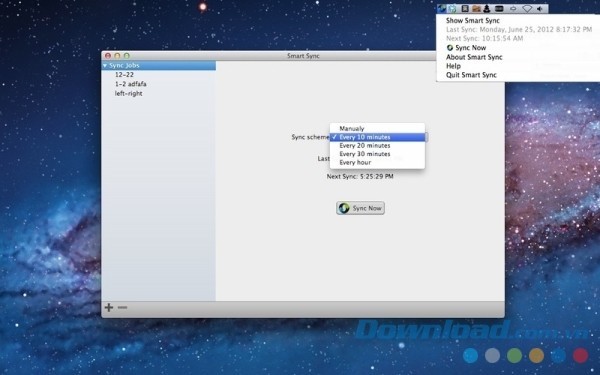 Smart Sync cho Mac có chức năng hẹn giờ đồng bộ