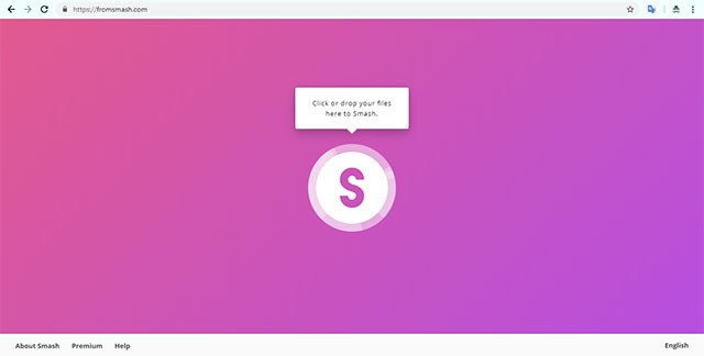 Giao diện Smash - dịch vụ chia sẻ file miễn phí, tiện lợi