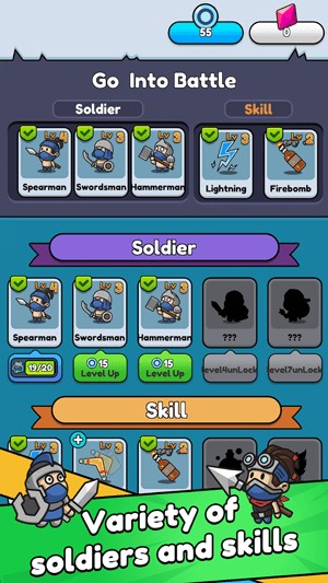 Các đơn vị binh lính và kỹ năng