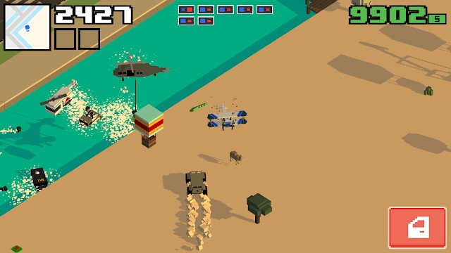 Lái xe chạy trốn cảnh sát trong game Smashy Road: Wanted 2